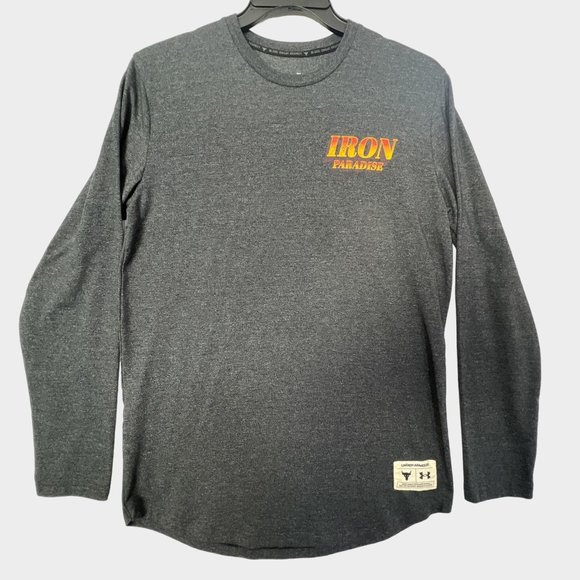 Under Armour Project Rock Iron Paradise T Shirt Long Sleeve Gray Mens Medium M - Picture 1 of 10